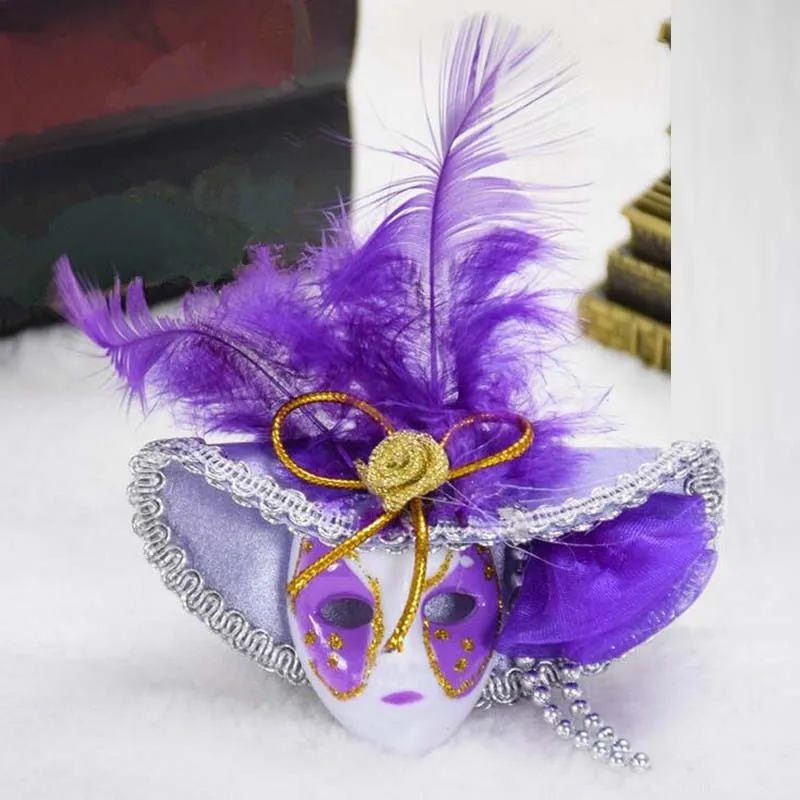 

Mini Venice Top Hat Feather Mask Fridge Magnet Table Ornaments Wall Stickers Crafts Party Favor Home Decor Christmas