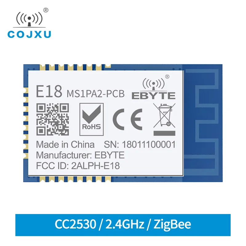 

CC2530 2.4GHz Zigbee cdebyte PA Wireless RFID Transceiver Module E18-MS1PA2-PCB PA PCB Antenna I / O Port IoT Data Transceiver