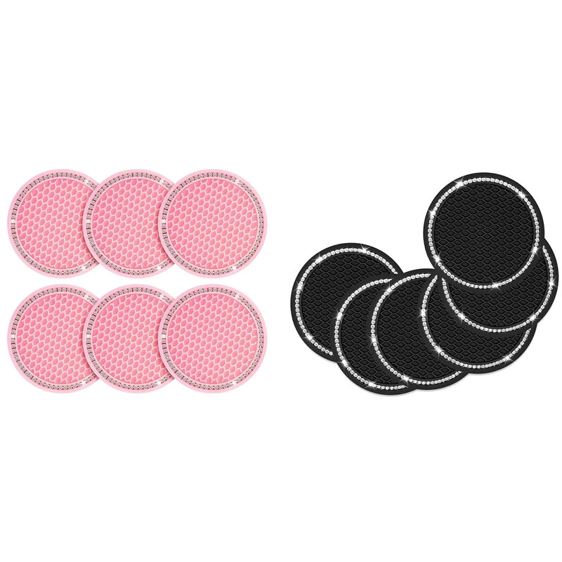 

6 шт. Bling Автомобиль Подставка держатель стаканов Стразы автомобиля вставка каботажное судно прочные нескользящие Силиконовые Автомобиль П...