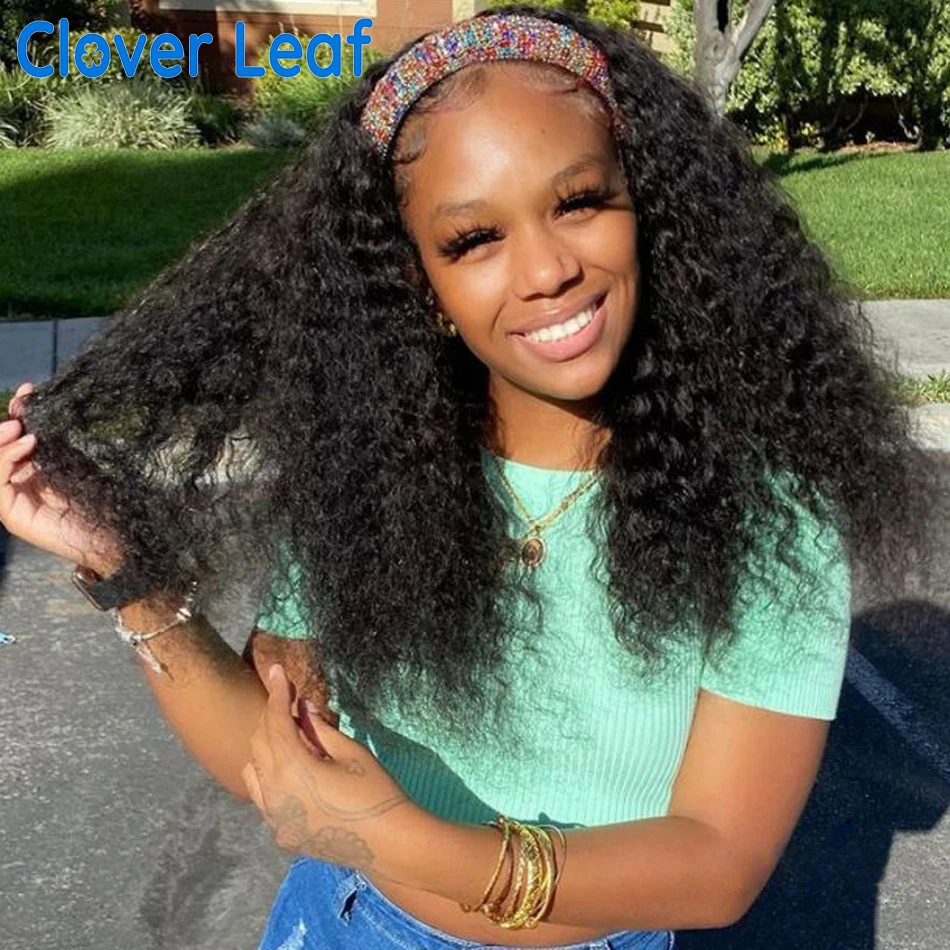 

Afro Kinky Curly Headband Wig 150% Brazilian Headband Wig Human Hair Kinky Curly Remy Headband Wigs Designer Headbands For women