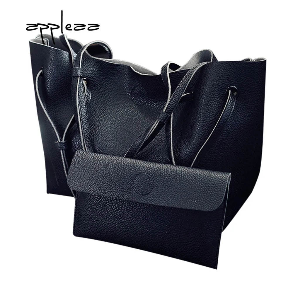 Сумка 2019Top модная женская кожаная сумка с рисунком личи на плечо + клатч кошелек