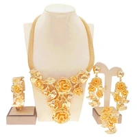 nigerian wedding jewelry set necklace earrings bracelet sets for women party jewellery set yulaili