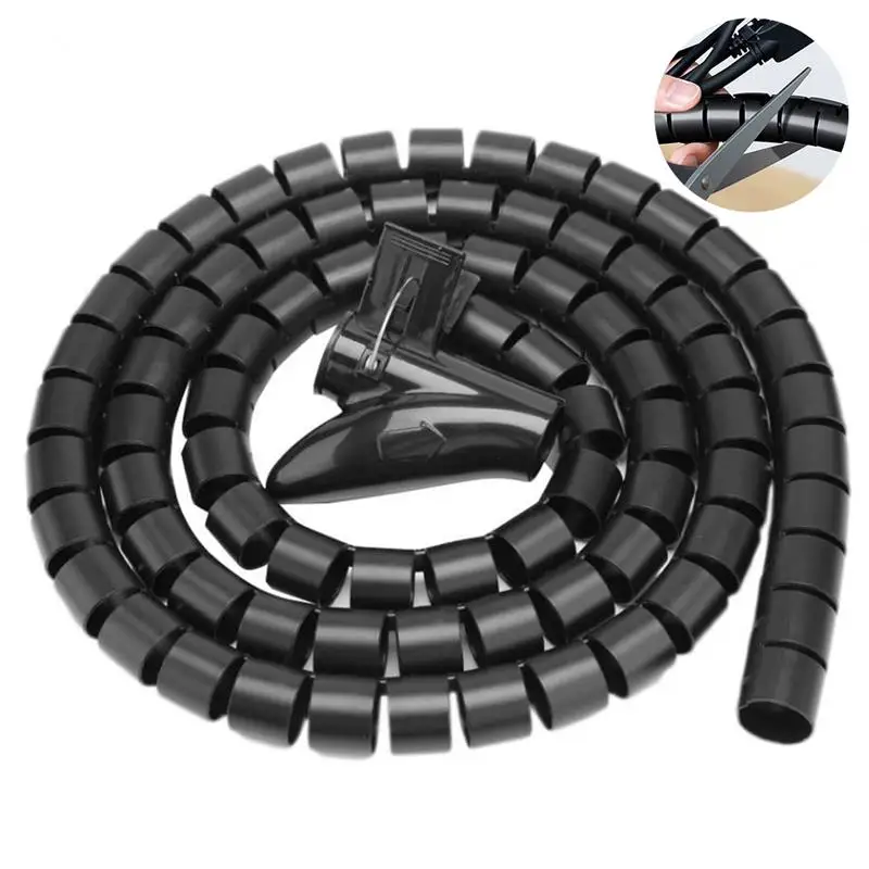 

2Pcs/Set 1.5/2m Flexible Spiral Cable Organizer 8/10/16mm Wire Storage Pipe Cord Protector Management Cable Winder Accessories
