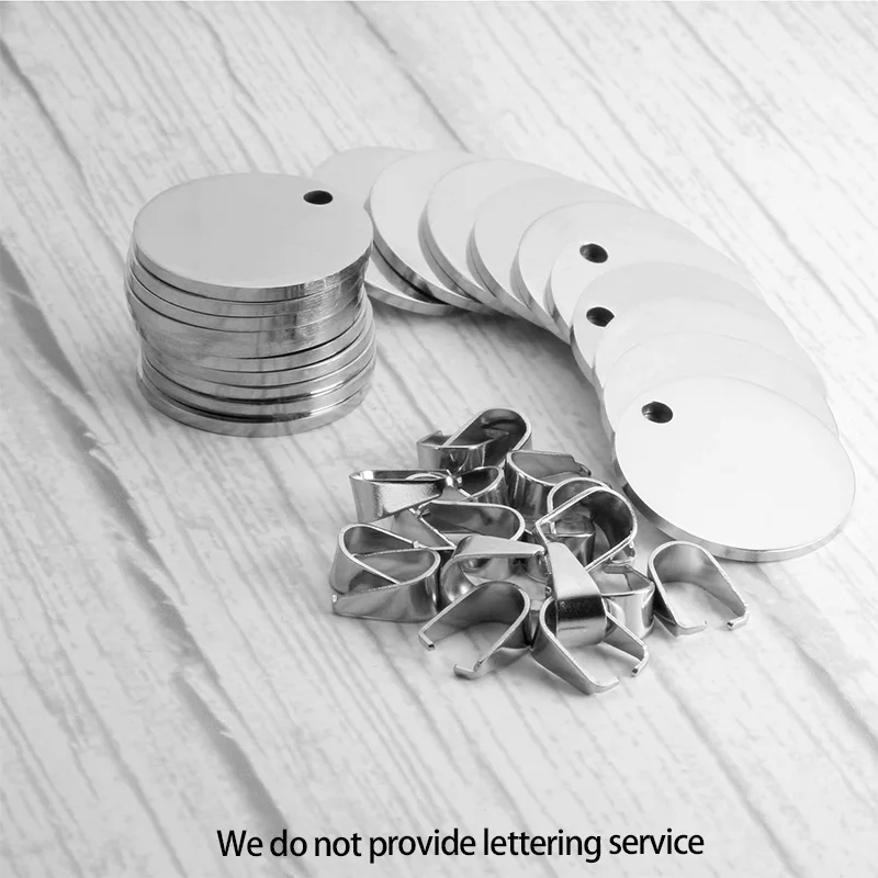 Бланки штамповки серебряные круглые металлические брелоки 20 пакет