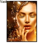 Алмазная мозаика с изображением золотистой сексуальной женщины, распродажа, алмазная вышивка, полноразмерная картина 5d сделай сам, квадратные картины стразы, алмазная живопись, новинка