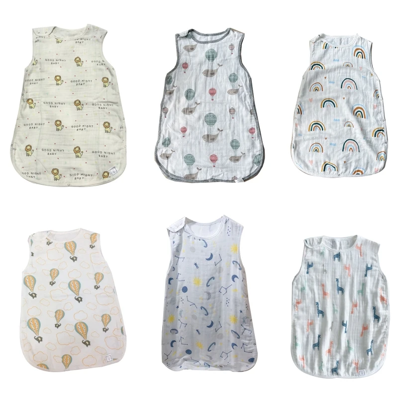 

Baby Sleeping Bag Sleeveless Vest 4Layers Bamboo Cotton Gauze Wearable Sleepsack K92D