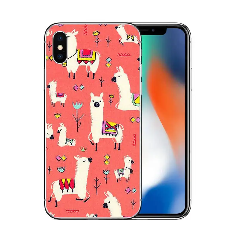 

Lovely Lama Llama Alpacas Soft TPU Mobile Phone Cases For iphone X XS XR MAX 11 11Pro MAX 6 6s Plus 7 8 Plus X 5 5S Capa Coque
