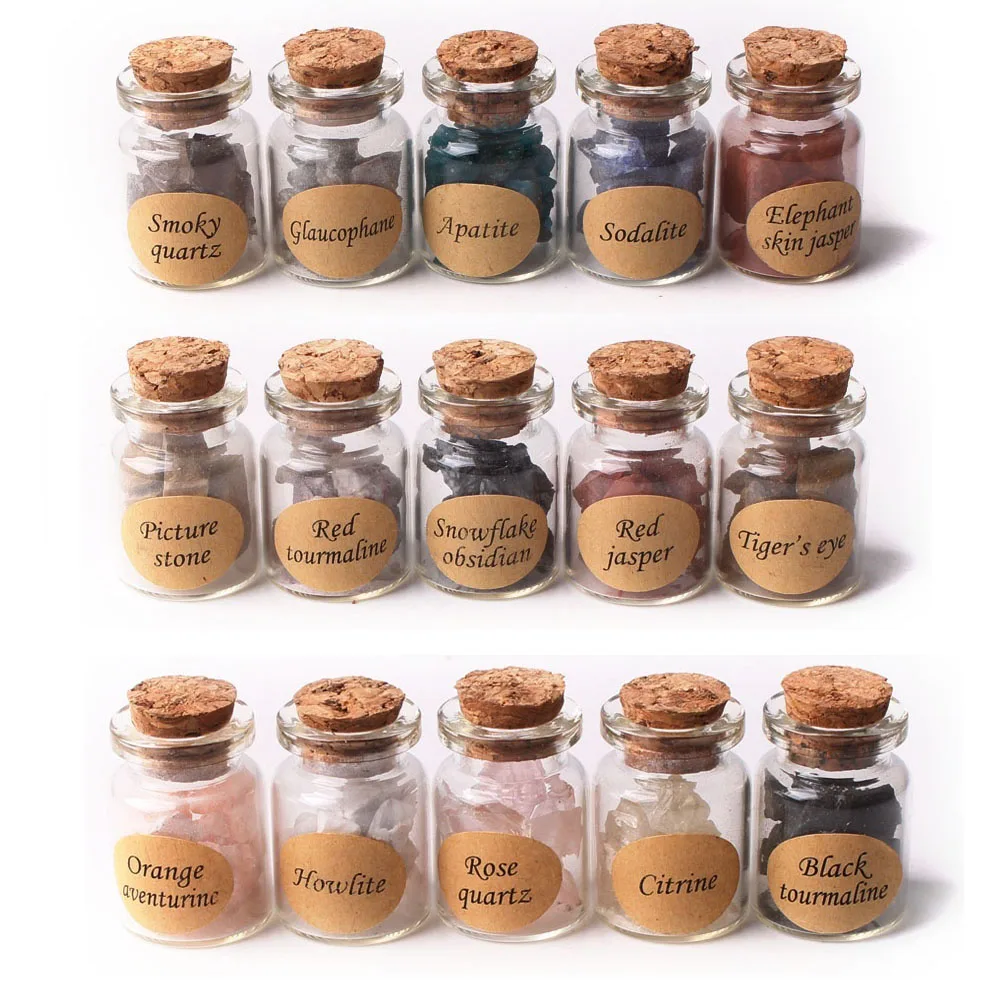 1 шт. мини натуральные хрустальные флаконы с драгоценными камнями бутылки