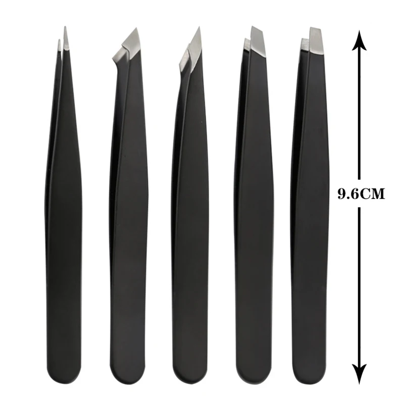 

Black Color Eyebrow Tweezer Hair Beauty Slanted Puller Stainless Steel Eye Brow Clips Makeup Tool Hair Clip Remover Tool