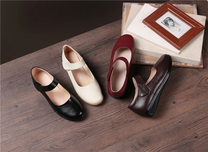 RYVBA woman 2019 women genuine leather spring autumn ladies mother girls new causal shoes sneakers round toe flats | Обувь