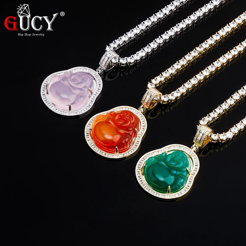 GUCY тигровый глаз Будда Кулоны с резиновыми полосками продается ювелирных багет