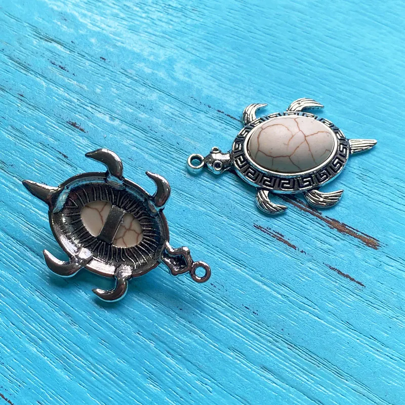 

6pcs 41x27mm Tortoise Turtle Charms Retro Pendant Fit For Handmade Necklace Earring Jewelry Making Accessories Crafts Wholesale