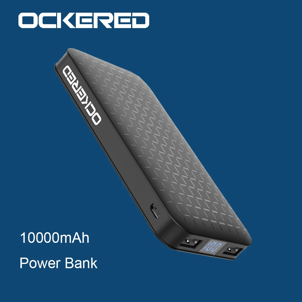 OCKERED 10000 мА/ч Мощность банк Батарея Dual USB банка цифровой ЖК дисплей Дисплей внешний