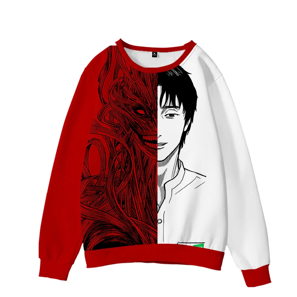 

New Fashion 3D Hellbound Round Collar Sweatshirt Hot O-neck Unisex Hip Hop Tops Autumn Boys Girls Casual White+Red Streetwear