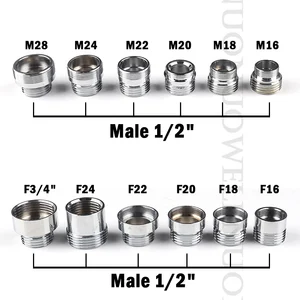 Адаптер для смесителя воды для кухни 2 шт., адаптер к аэратору, аксессуары для очистителя воды, коннектор из нержавеющей стали 12 дюйма, соединение для крана