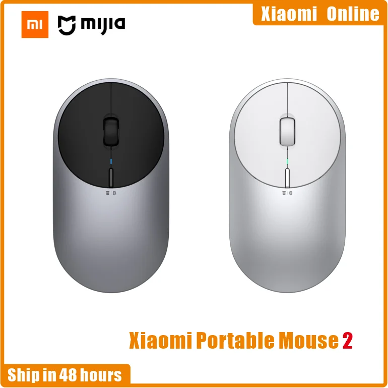 2021 оригинальная портативная мышь Xiaomi Mi 2 4 DPI 4000 2400 1800 1200 Bluetooth RF2.4 Алюминиевый