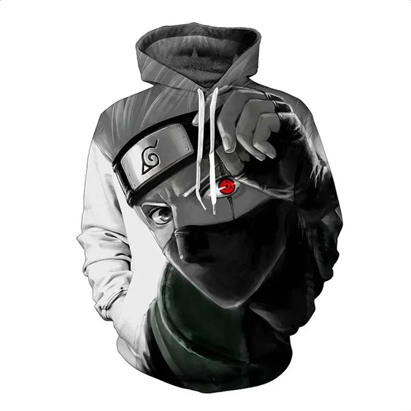 Новое поступление Харадзюку Аниме толстовки Наруто Uchiha Uzumaki Hatake глаза пуловер с