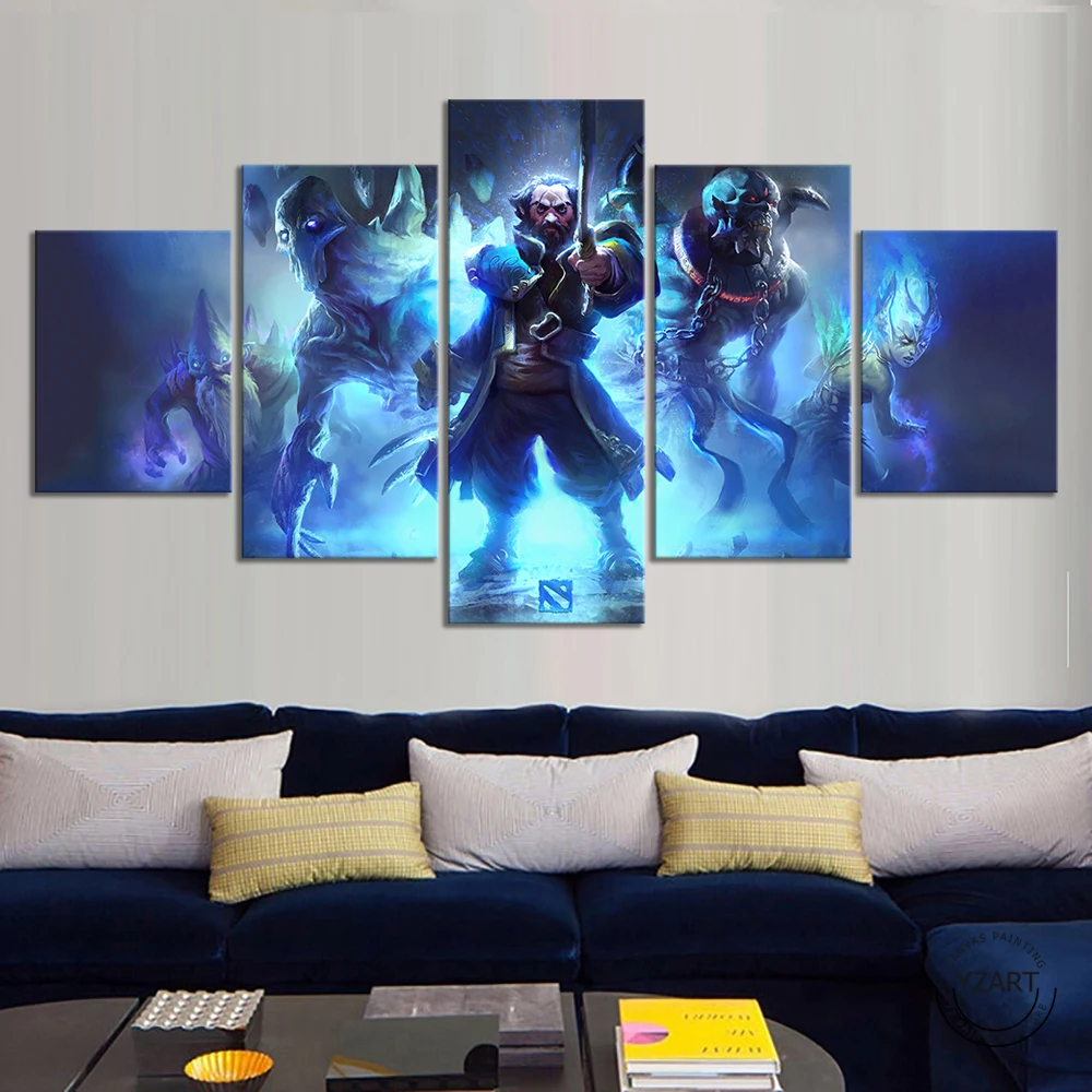 Dota 2 видео игры Искусство стены декор картины герои веер Холст Живопись HD СТЕНА