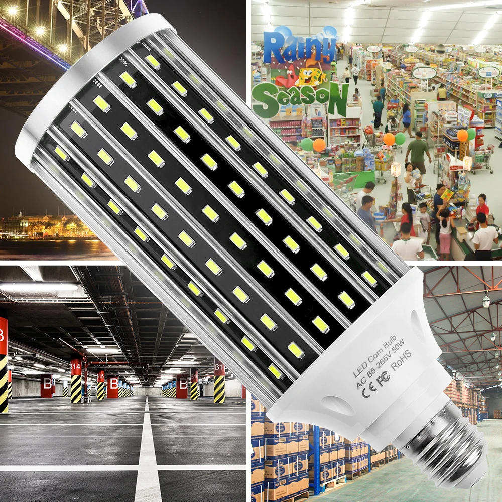 

Corn Bulb E27 50W LED Lamp 110V Bombilla 220V E39 Lampada LED Bulb High Power LED Light High Brightness Warehouse Lighting 5730