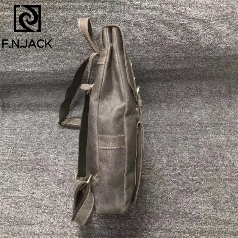 Винтажный Мужской рюкзак F.N.JACK с двумя лямками это классический дорожный для
