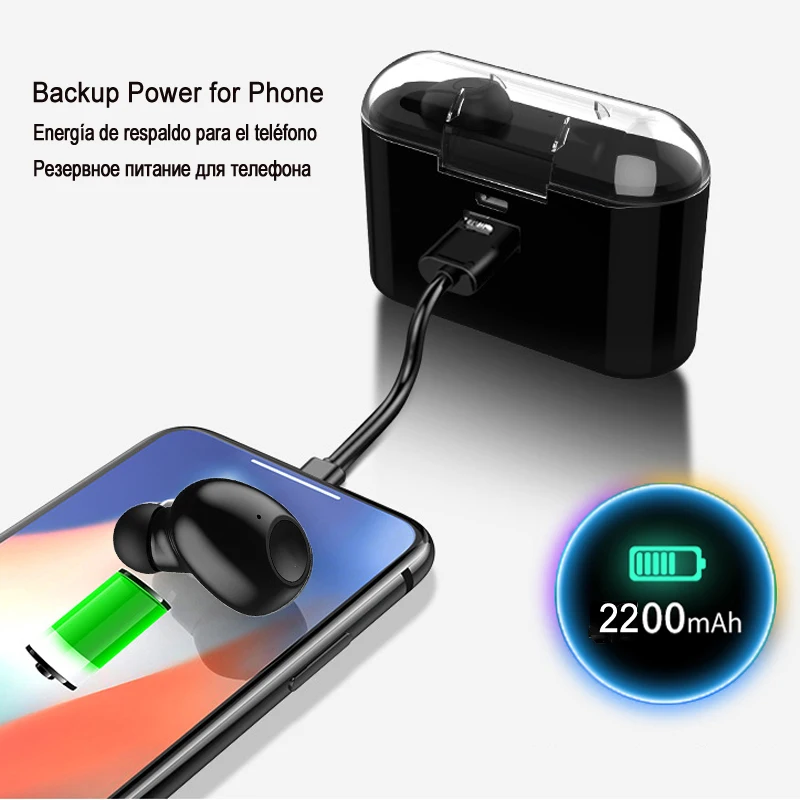 Беспроводные мини наушники Bluetooth басовые TWS стереонаушники с внешним