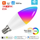 Умная светодиодсветильник лампа Tuya с Wi-Fi, E14, RGB + CW + WW, 579 Вт