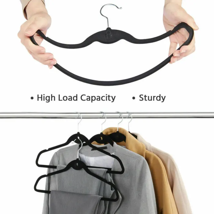 10/20Pcs Non Slip Velvet Suit Clothes Hangers Wardrobe Home Organizer E2S