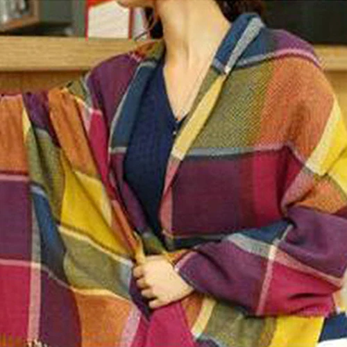 

SANWOOD New Women Fashion Winter Warm Soft Tassel Plaid Scarf Long Wide fashion Shawl Gift