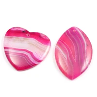 5pcs lot rose red striped agates pendant reiki healing natural stone meditation amulet diy jewelry natural stone charms