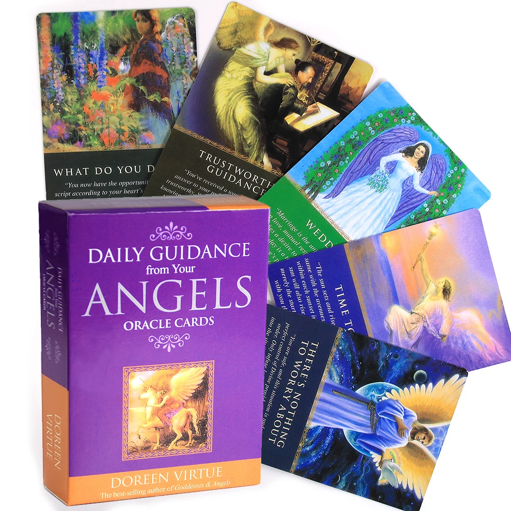 Juego de cartas de Tarot para principiantes, juego de mesa con gu&iacute;a, exquisito y gu&iacute;a, &aacute;ngeles, nuevas-0