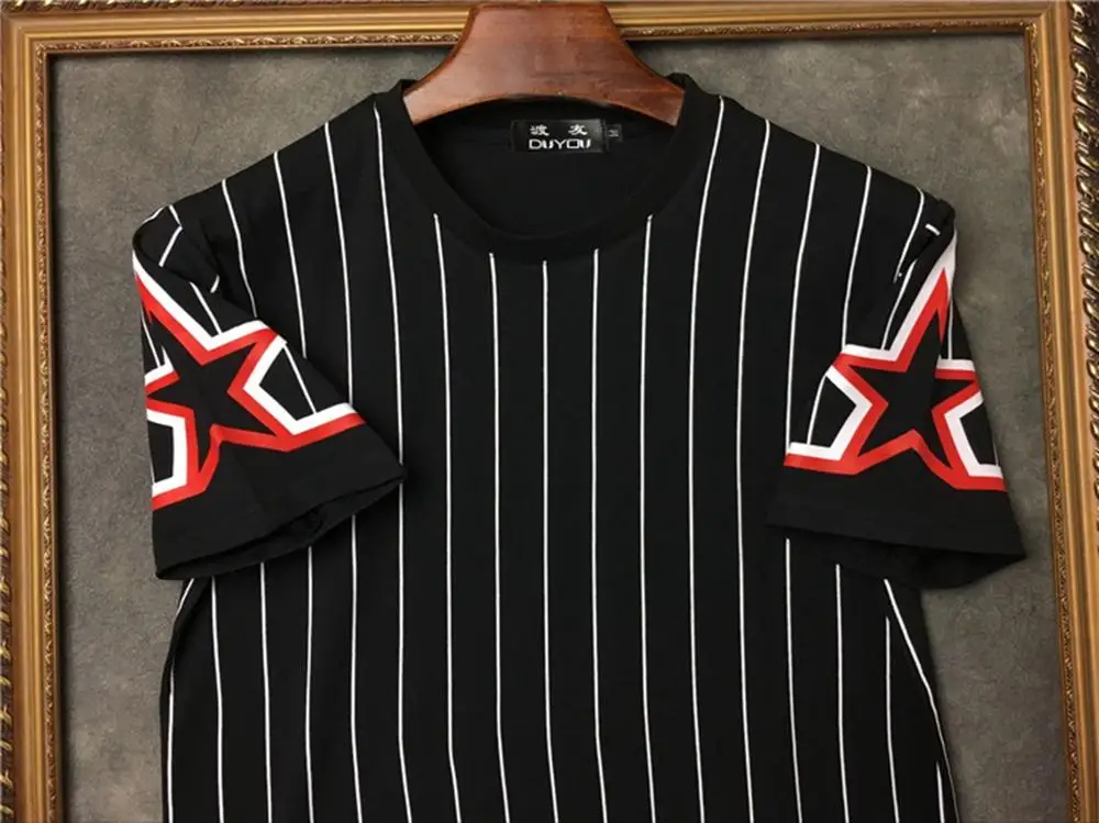 Marcelo barrett Длинные утепленные штаны в полоску Футболка с принтом звезд мужские