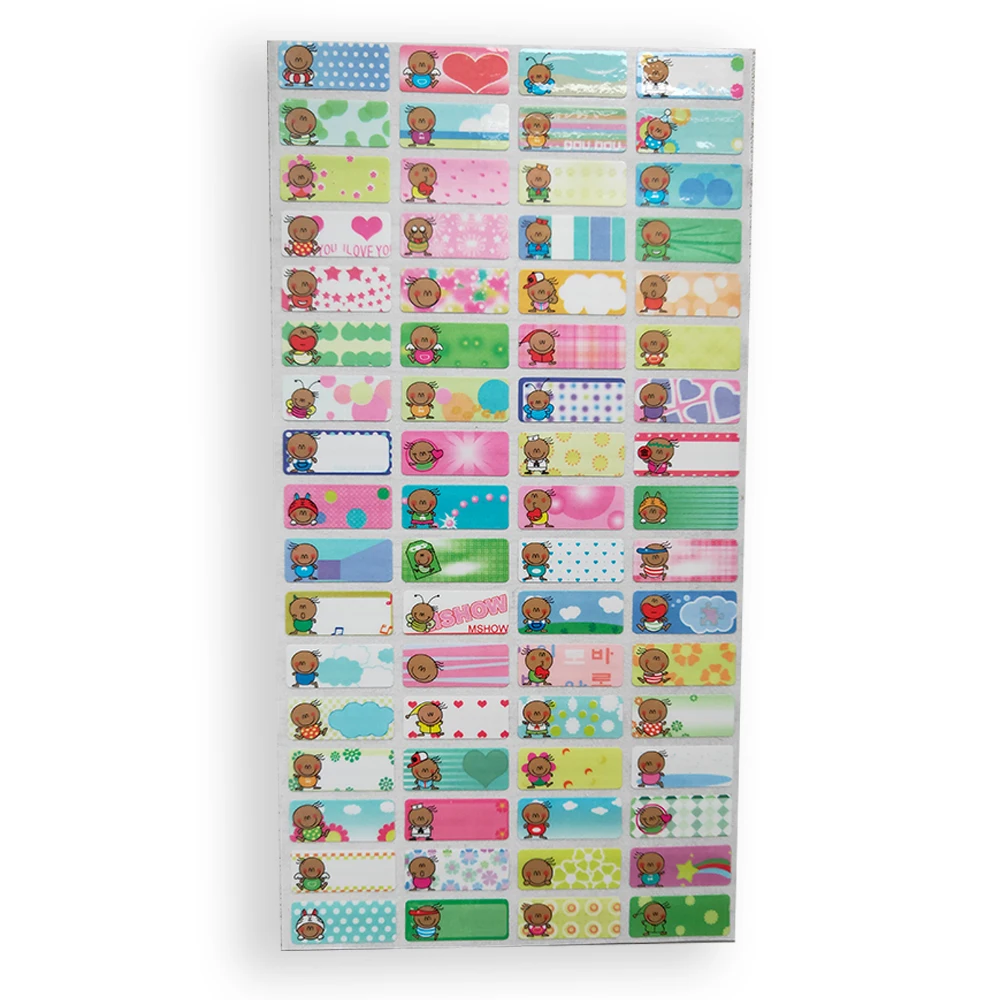 22*9 мм водонепроницаемый мультфильм мальчик шаблон наклейки на заказ имя стикер