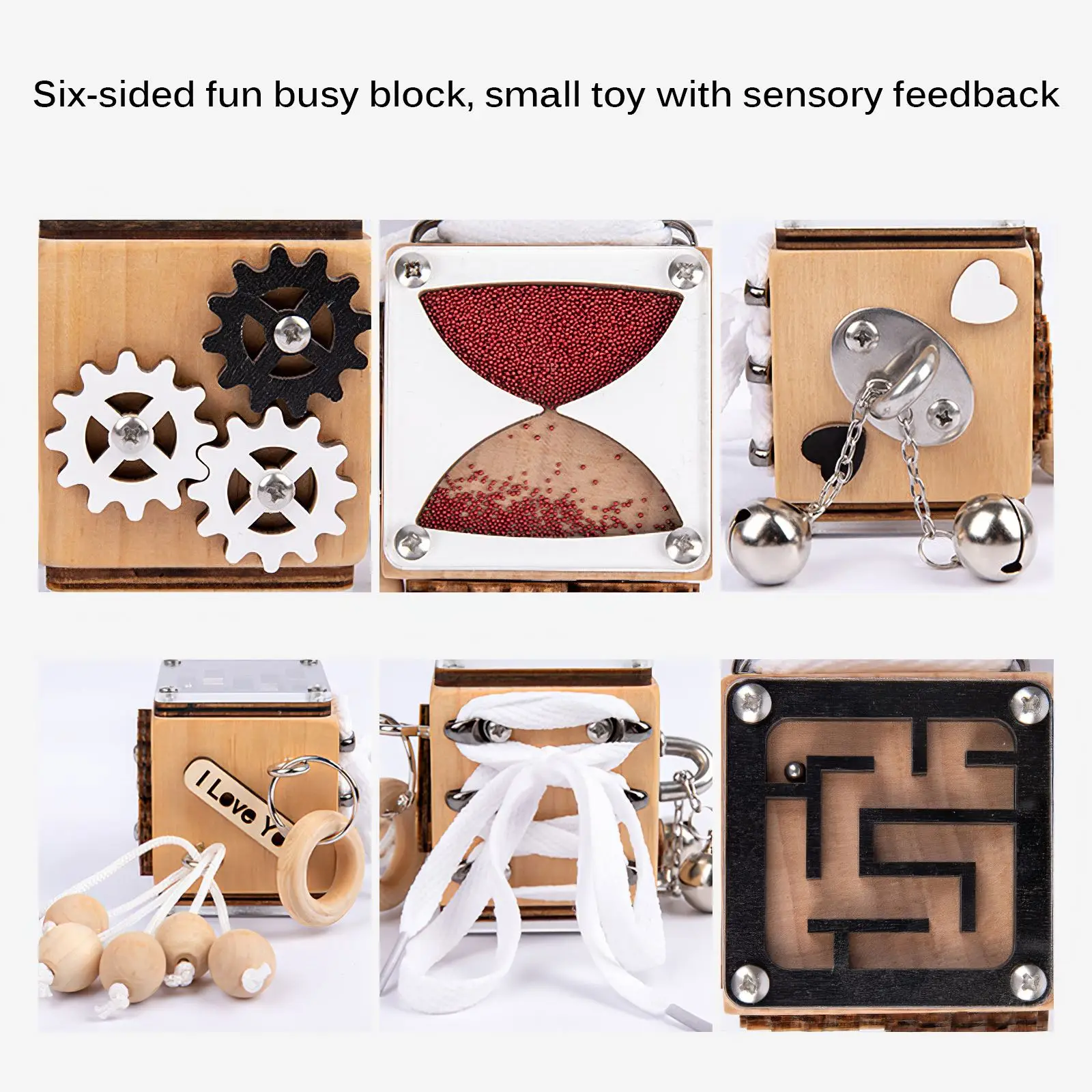 Six-In-One Wooden Homemade Busy Block Parent-Child Durable Toy Unlock Multifunctional Early Education Cube For Kids Baby | Игрушки и