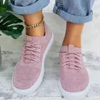 Кроссовки-носки женские сетчатые, дышащие сникерсы на платформе, плоская подошва, повседневная обувь для ходьбы и тенниса, для взрослых, летние