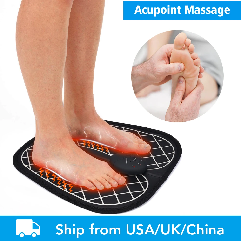 Электрический EMS массажера для ног с подогревом Беспроводной ноги тела мышечный