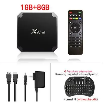 1GB 8GB Add I8 X96 Мини Android 7,1 tv box 2 Гб 16 Гб Amlogic 1 ГБ 8 ГБ S905W четырехъядерный ТВ коробка 2,4 ГГц WiFi X96mini Smart set top box 4K медиаплеер - Цвет: 1GB 8GB Add I8