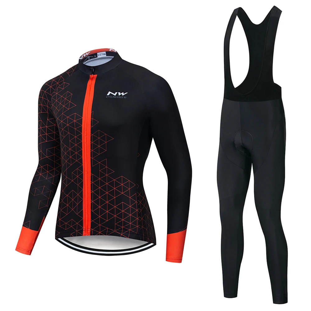 2019 длинный рукав комплект велосипедной одежды NW Pro team Jersey мужской костюм дышащий