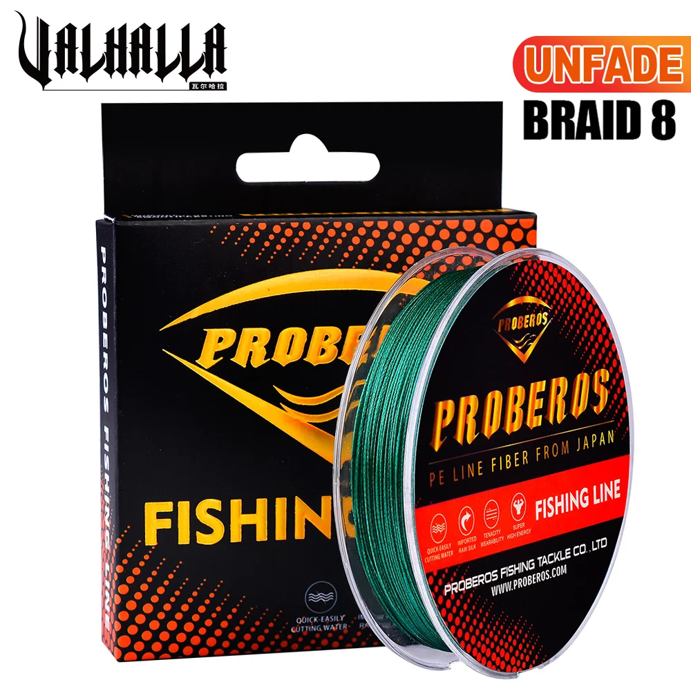 

VALHALLA Fishline 8 Braids100M 6-100LB Weaved Unfade Yarn Cord Multifilament Line Super Strong 8 Strands Fishing Line PE Wire