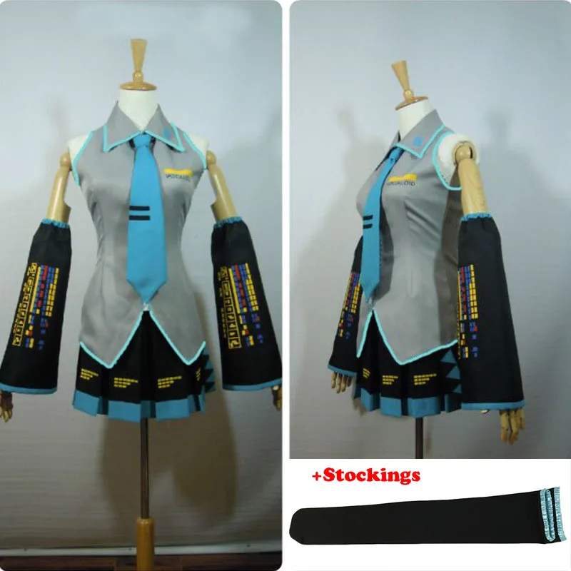 Костюм для косплея Вокалоида костюм студентов плиссированная мини-юбка нарядное