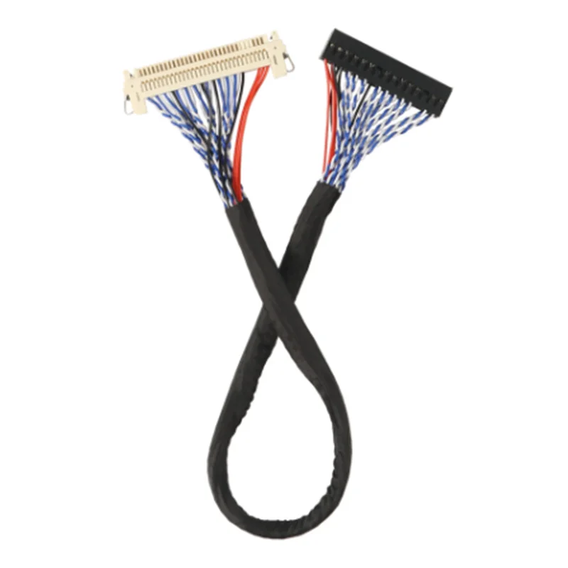 25см 45см с крючками LVDS кабель FIX-30P-D8 FIX 30 контактов D8 Двойной 2-канал 8-бит 1,0мм шаг для 17-21 дюймовых ЖК-дисплеев контроллера.