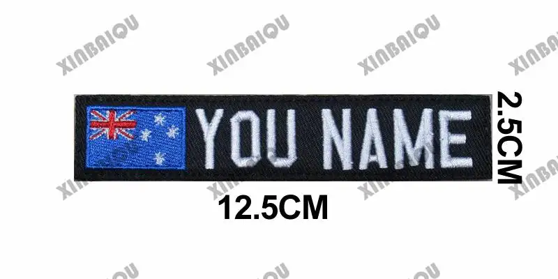 Вышитая нашивка на заказ с новозеландским флагом название лента крючком и петлей