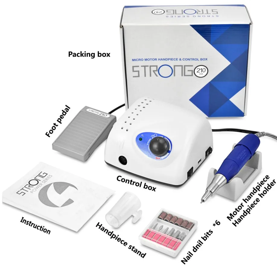 Аппарат для маникюра и педикюра STRONG 210 plus PR|Электрические маникюрные дрели| |