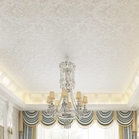 non woven 3d embossed european ceiling wallpaper bedroom lving room stereoscopic wall decorative covering white flower pattern