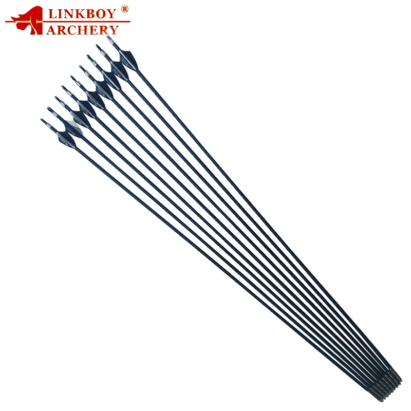 Стрелы из смеси Углерода 12 шт. стрелы для стрельбы лука id4 2 мм Spine800 пластиковые