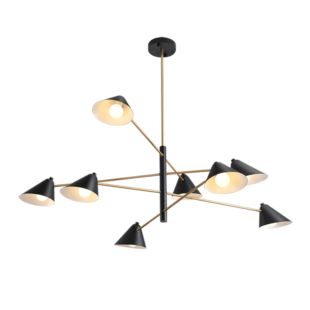 

Contemporary Lustre Iron Black Gold E14 LED Chandelier Light for Bedroom Dining Living Room Personal Office Indoor Vintage Decor