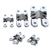 dreld 2pcs 304 stainless steel hidden hinges invisible concealed folding door hinge for kitchen furniture hardware with screws