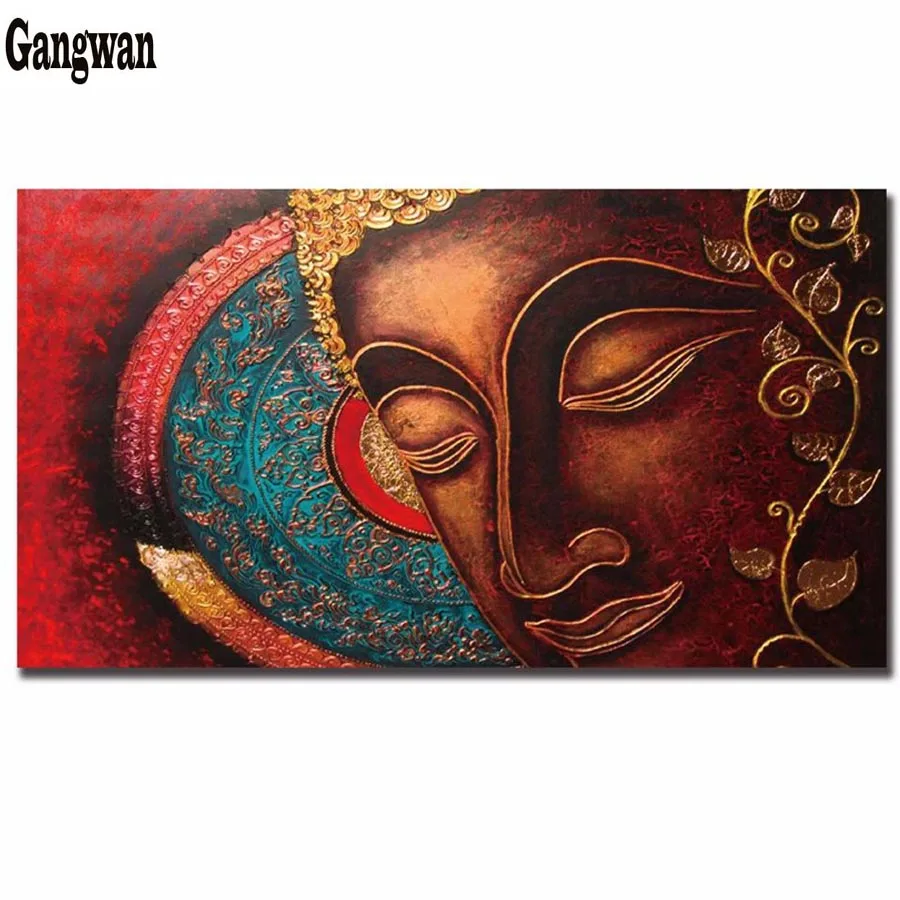 Полноразмерная Алмазная 5D картина сделай сам из квадратных страз Будда 3D круглая