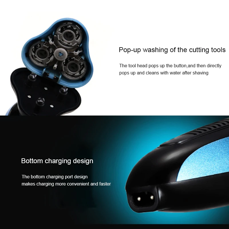 4D электробритва для мужчин профессиональная моющаяся машинка бритья USB