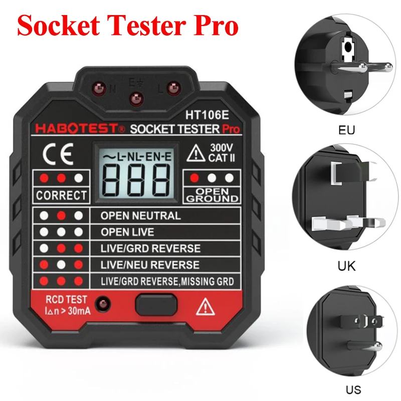 Розетка для тестирования электрического напряжения er Pro ЕС США Великобритания