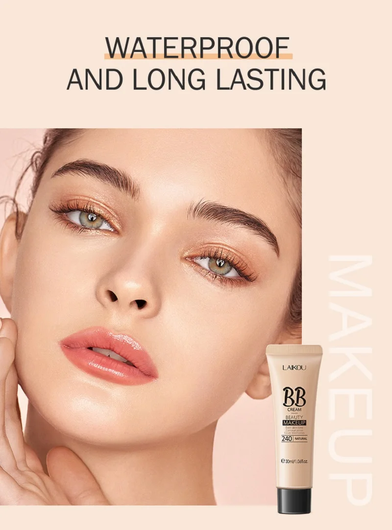 

30ml BB Cream Long Lasting Sweatproof Brighten Skin Concealer Cream Face Whitening Makeup Cosmetic 3 Colors